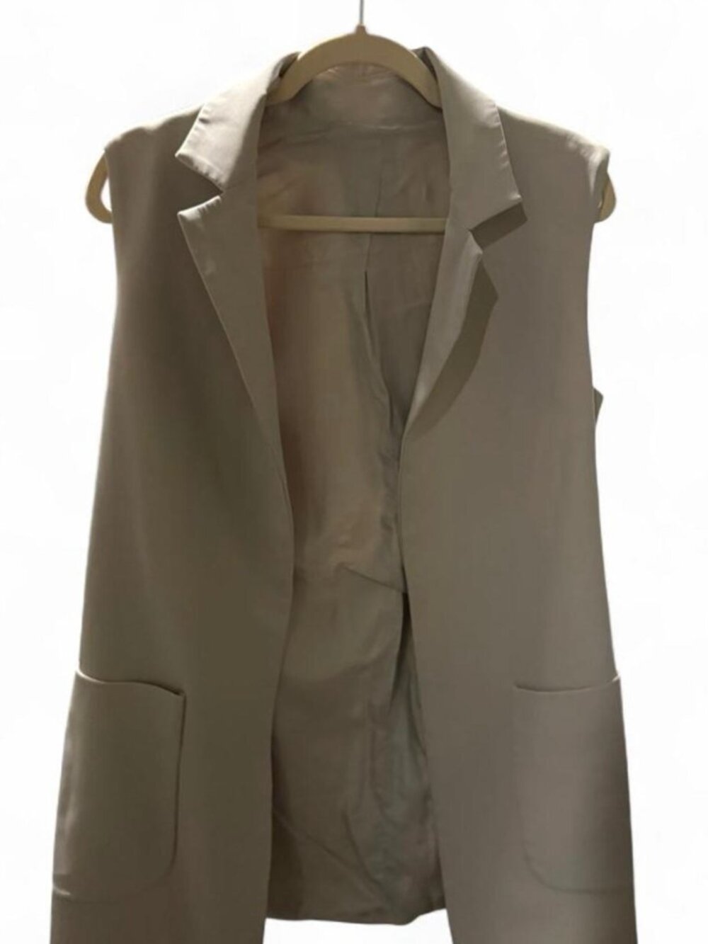 Zara Women's Cream and White Gilet Blazer Size Small